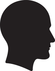 Clean Male Head Silhouette Vector Illustration for Applications