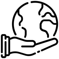 earth care outline vector icon