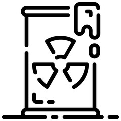 nuclear can outline vector icon