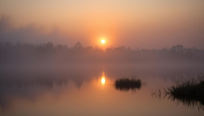 Obraz premium sunrise over the lake