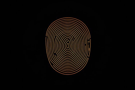 Digital fingerprint graphic showcasing intricate patterns with ample copy space for versatile design applications. Generative AI