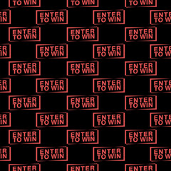 Enter to win icon seamless pattern isolated on black background