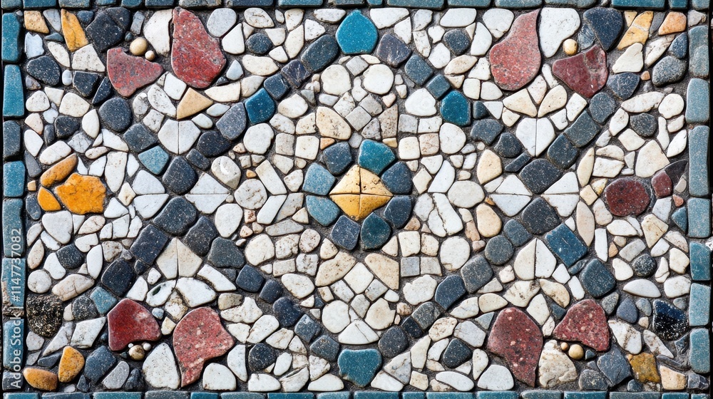 Aufkleber intricate mosaic design with colorful stones and patterns