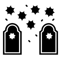murder holes silhouette vector icon illustration,holes, on white background.