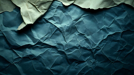 Teal and Beige Crumpled Paper Texture Background Illustration