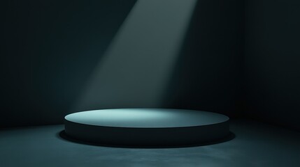 Dark Room Circular Platform Spotlight Display