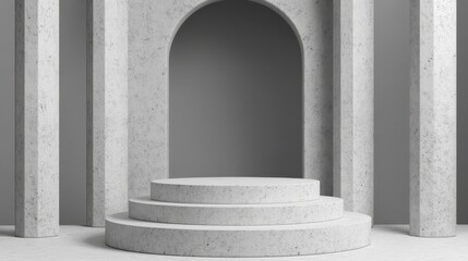 Abstract Stone Columns Archway Display Platform