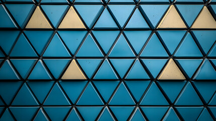 Teal and Gold Triangle Pattern Abstract 3D Background