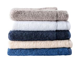 a stack of towels on a white background