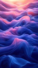 Obraz premium A dreamy abstract representation of flowing waves in vibrant hues of pink and blue, evoking a sense of tranquility.