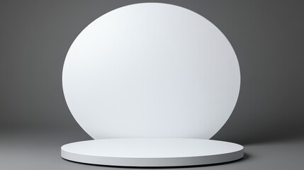 Minimalist White Oval Display Stand Background