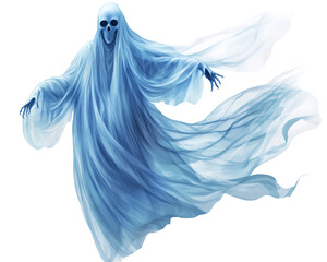a ghost with a skull and wings
