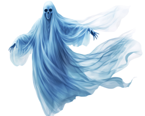 a ghost with a skull and wings