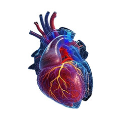 a human heart with veins and arteries