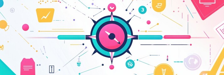 Obraz premium Exploring the best shopping deals with a digital compass showcasing store offers and discounts. Generative AI