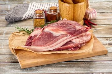 Raw fresh pork meat piece