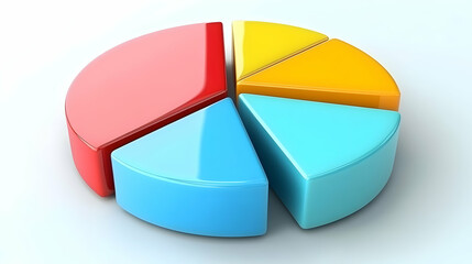 Obraz premium Colorful 3D Pie Chart Illustration