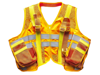 Yellow Safety Vest with Reflective Stripes