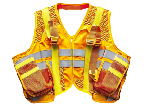 Yellow Safety Vest with Reflective Stripes