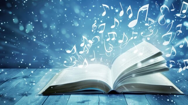 Open Book with Musical Notes
