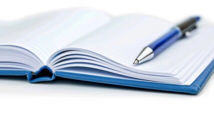 Open Notebook and Pen Ready for Writing