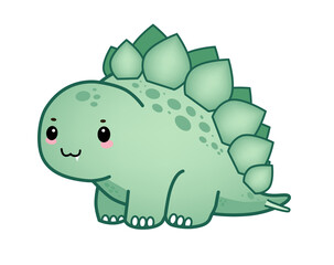 Cute stegosaurus dinosaur in children's style