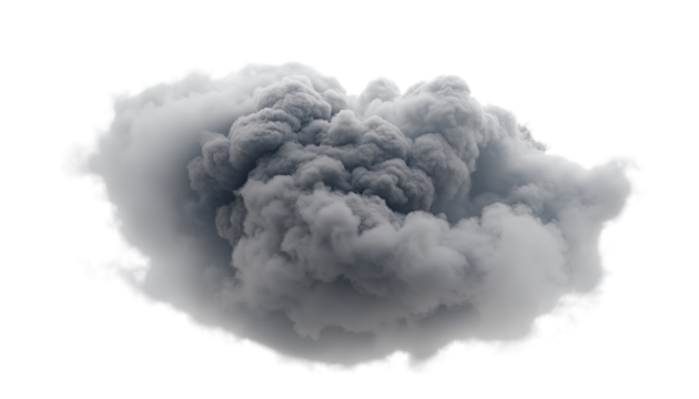 PNG of Dramatic gray cloud formation, evoking a sense of mystery and intensity on transparent background.