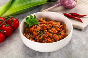 Chili con carne with beef and beans
