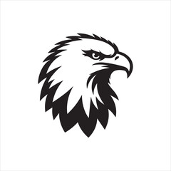 Eagle head silhouette vector illustration, head stylized logo