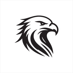 Eagle head silhouette vector illustration, head stylized logo