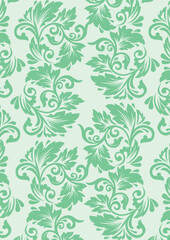 Green Floral Pattern Background Illustration Vector