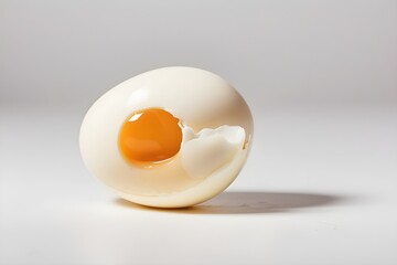 Isolated raw egg on a white backdrop