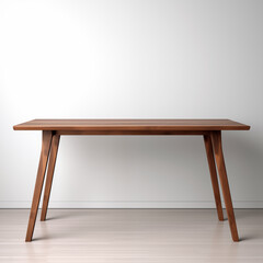 MidCentury Modern Wooden Table Empty Studio Shot