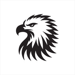 Eagle head silhouette vector illustration, head stylized logo