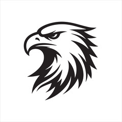 Eagle head silhouette vector illustration, head stylized logo