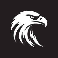 Eagle head silhouette vector illustration, head stylized logo