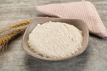 Wheat flour for cooking in the bowl