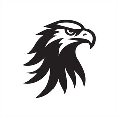 Eagle head silhouette vector illustration, head stylized logo