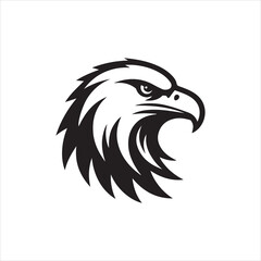 Eagle head silhouette vector illustration, head stylized logo