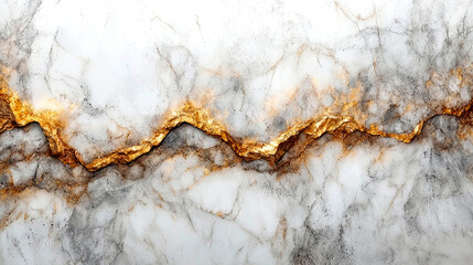 Obraz premium White marble texture with gold veins.