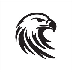 Eagle head silhouette vector illustration, head stylized logo