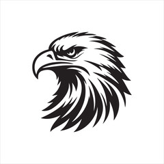 Eagle head silhouette vector illustration, head stylized logo