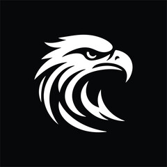 Eagle head silhouette vector illustration, head stylized logo