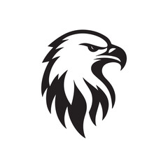 Eagle head silhouette vector illustration, head stylized logo