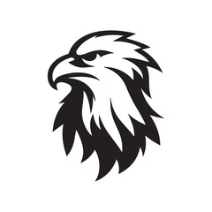 Eagle head silhouette vector illustration, head stylized logo