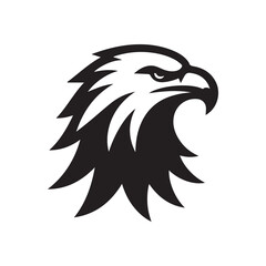 Eagle head silhouette vector illustration, head stylized logo