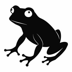 Black Frog Silhouette Illustration for Nature Themes