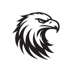 Eagle head silhouette vector illustration, head stylized logo