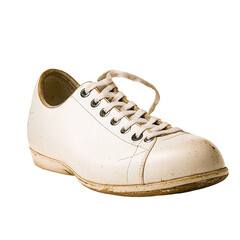 Untied laces of a single bowling shoe transparent background symbolizing carelessness