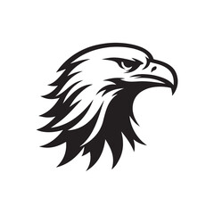 Eagle head silhouette vector illustration, head stylized logo